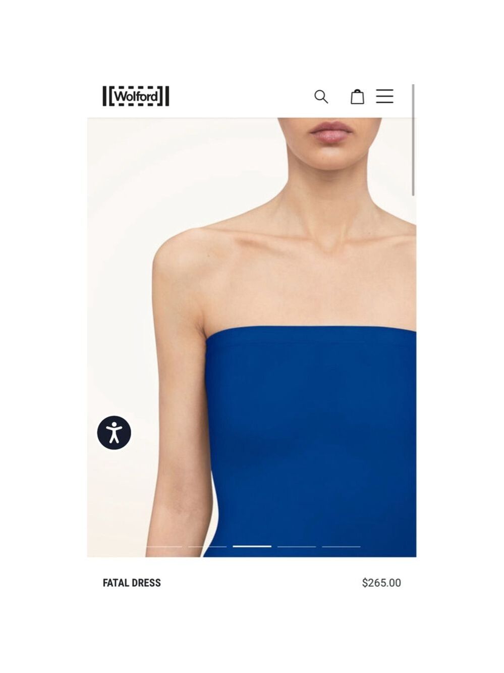 NWT Wolford Fatal Strapless Dress Dazzling Blue M